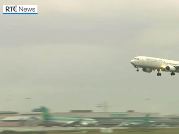 Irish broadcaster RTE said she was accompanied by three consular officials from the Department of Foreign Affairs, members of the Army Ranger Wing, and a Turkish security officer on the flight. Picture: RTE News