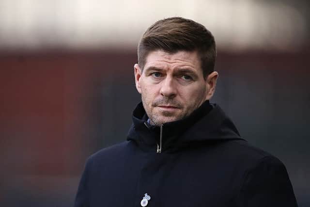Rangers manager Steven Gerrard watches his side as they beat Hearts 5-0. Picture: Ian MacNicol/Getty