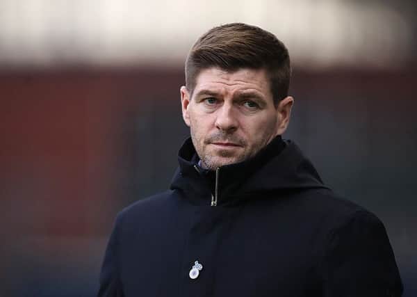 Rangers manager Steven Gerrard watches his side as they beat Hearts 5-0. Picture: Ian MacNicol/Getty