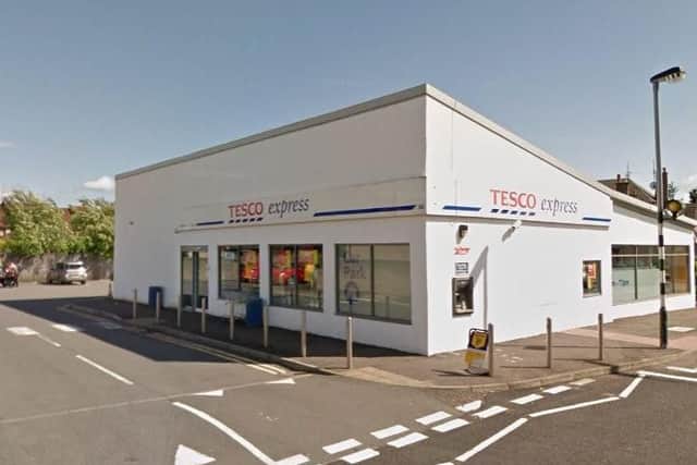 The 43-year-old was hit by a white Ford Transit van outside the Tesco Express in Station Road, Cardenden on Thursday evening. Picture: Google maps