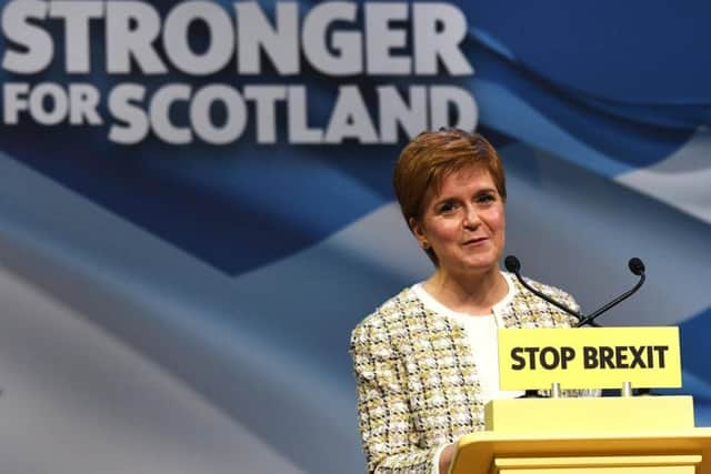 Scotland's First Minister Nicola Sturgeon at the SNP election manifesto launch. Picture: John Devlin / JPIMEDIA