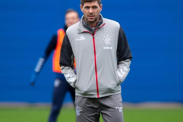 Steven Gerrard takes training ahead of the Aberdeen game. Picture: SNS