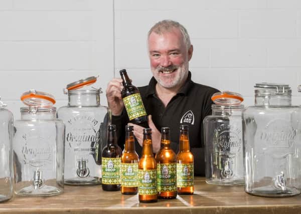 Mark Hazell of Jaw Brew visits the factory to see his beer being bottled. Picture: Iain McLean