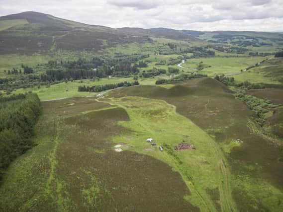 The excavation site at Lair in Glen Shee, where the remains of three turf buildings have shed new light on Pictish-era farmers. PIC: Eddie Martin.