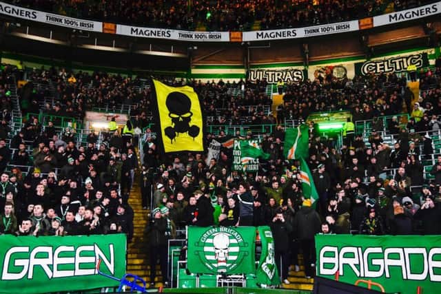 The Green Brigade section was full once again for the visit of Hamilton