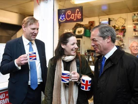 Annunziata Rees-Mogg with Brexit Party leader Nigel Farage