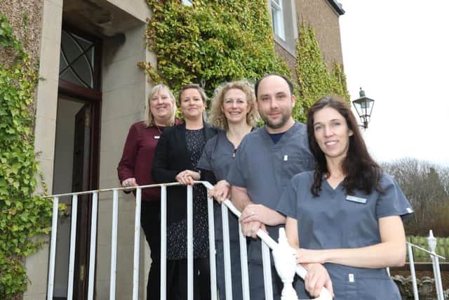 From left, Jacqui Frederick, group clinical director with Clyde Munro; Fiona Wood, chief operations officer with Clyde Munro; dental nurse Ali Kemp; and dentists Scott  and Amy Tulloch. Picture: Orkney Photographic.