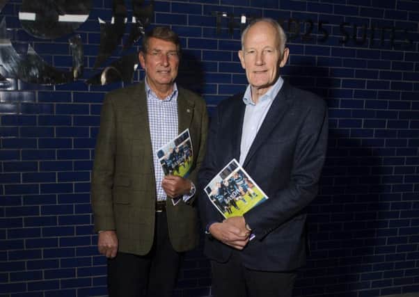 Norman Murray, left, and Sir Bill Gammell unveil their governance review of Scottish Rugby. Picture: Paul Devlin/SNS