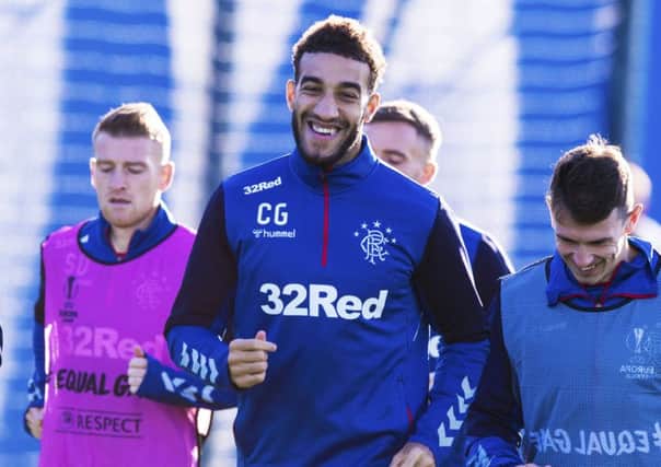 Connor Goldson is pictured during a Rangers training session. Picture: Alan Harvey / SNS