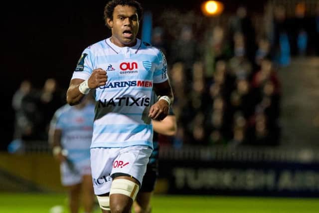 Leone Nakarawa in action for Racing 92 against Glasgow at Scotstoun in 2016