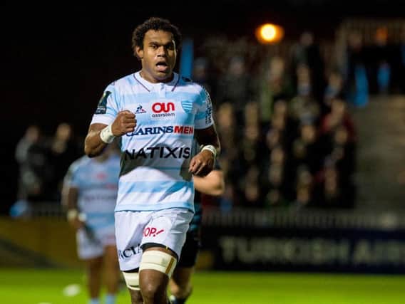 Leone Nakarawa in action for Racing 92 against Glasgow at Scotstoun in 2016
