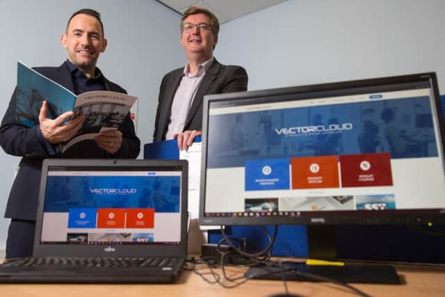 Kevin Mitchell (left), VectorClouds joint owner, and Scott Webb, regional executive at UKSE. Picture: Contributed