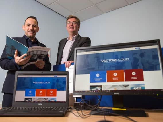 Kevin Mitchell (left), VectorClouds joint owner, and Scott Webb, regional executive at UKSE. Picture: Contributed
