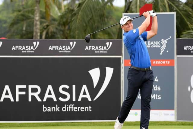 Calum Hill on his way to a third-round 68 in the AfrAsia Bank Mauritius Open. Picture: Getty Images