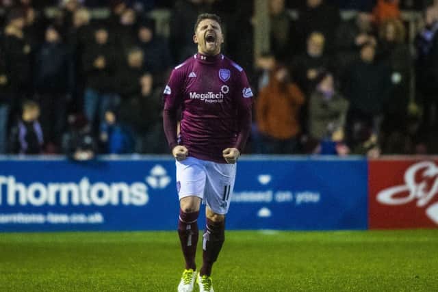 Arbroath's Bobby Linn celebrates the goal that "Messi would have been proud of". Picture: Euan Cherry / SNS