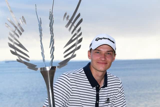 Rasmus Hojgaard won a three-way play-off to clinch the Mauritius Open title. Picture: Getty Images