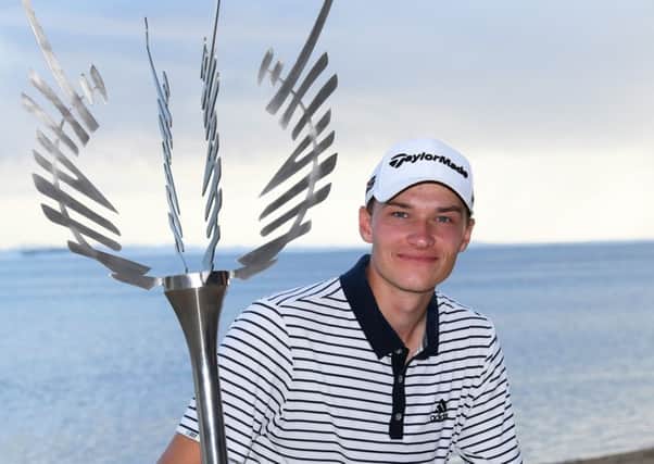 Rasmus Hojgaard won a three-way play-off to clinch the Mauritius Open title. Picture: Getty Images