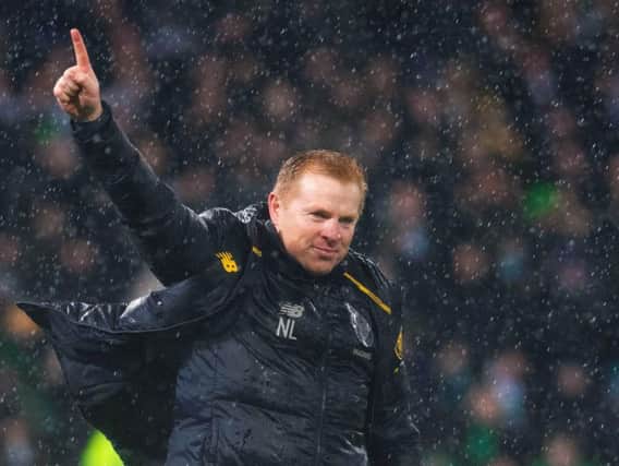 Neil Lennon celebrates at full time