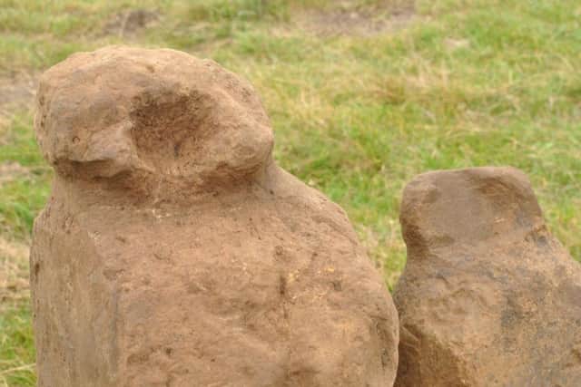 The sculptures appear to have all been worked to give them shoulders, a neck and what looks like a head. Picture: SWNS