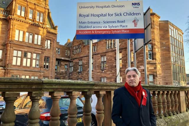 Scottish Labour leader Richard Leonard outside the Royal Hospital for Sick Children in Edinburgh as he told voters Thursday's vote "isn't just about Brexit". Picture: Tom Eden/PA Wire