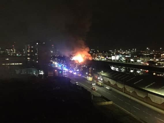 The fire in Glasgow near Lancefield Quay