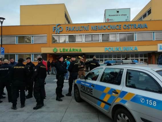 Czech officials say at least six people have died in the shooting. Picture: PolicieCZ/Twitter