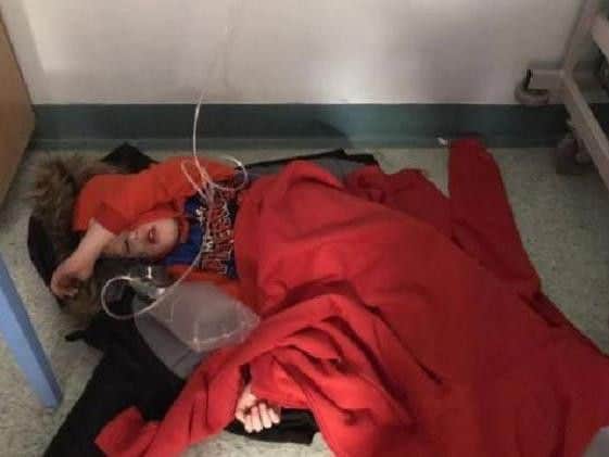 She said the poorly youngster had been rushed to hospital by ambulance with suspected pneumonia and made to wait in A&E for more than eight hours.