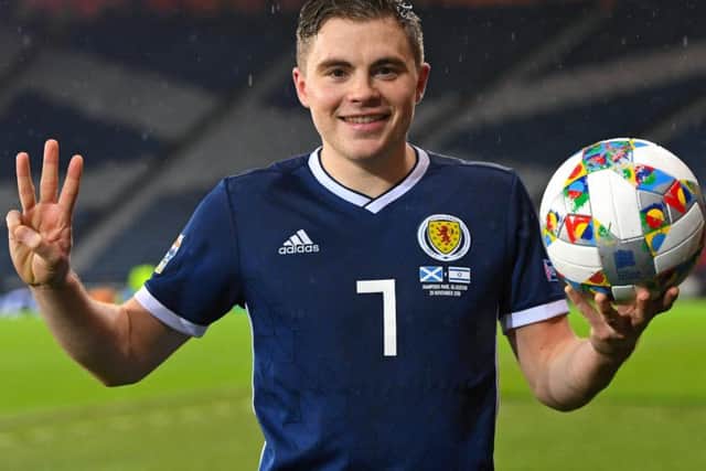 James Forrest scored a hat-trick when Scotland last played Israel in a 3-2 win last November. Picture: SNS