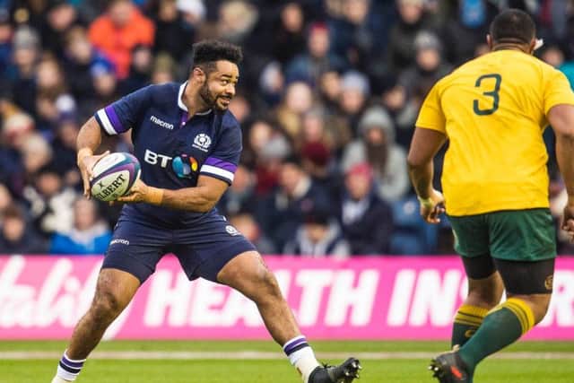 Darryl Marfo in action for Scotland during the 53-24 win over Australia in 2017. Picture: SNS