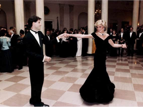 The dress that Diana, Princess of Wales wore while dancing with actor John Travolta that has been auctioned for 264,000 pounds