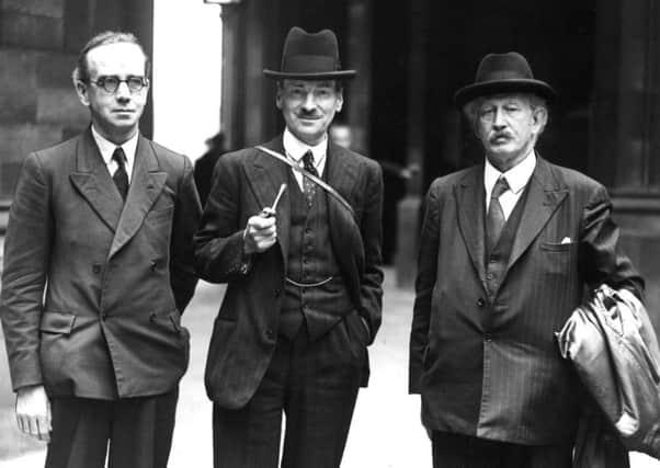 Clement Attlee, centre, with MPs Arthur Jenkins, left, and Neil McLean, in 1941 when the Labour leader was Deputy Prime Minister in a national coalition led by Winston Churchill (Picture: D Reid)