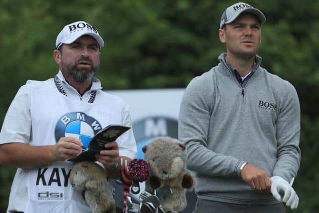 Martin Kaymer looks on with caddie Craig Connelly during the BMW International Open at Golf Club Gut Larchenhof in 2018. Picture: Matthew Lewis/Getty Images