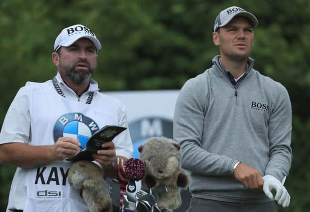 Martin Kaymer looks on with caddie Craig Connelly during the BMW International Open at Golf Club Gut Larchenhof in 2018. Picture: Matthew Lewis/Getty Images