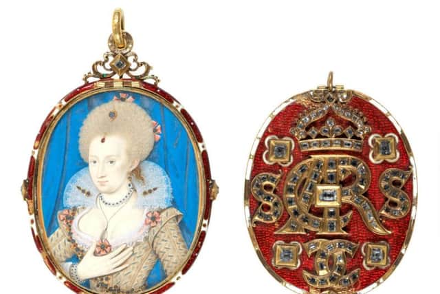Goldsmith and limner Nicholas Hilliard created this miniature portrait of Queen Anne of Denmark, who married James in 1589 at the age of 15.