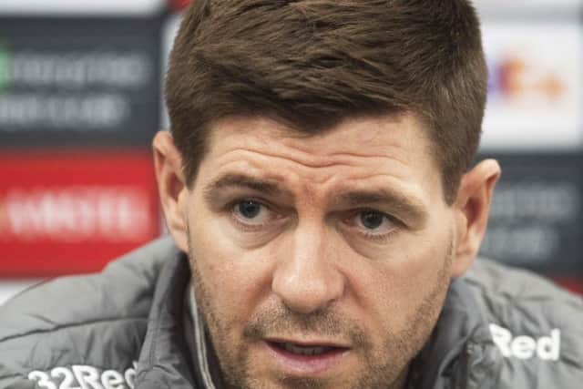 Steven Gerrard speaks to the press ahead of Rangers' Europa League tie with Young Boys. Picture: Craig Foy / SNS
