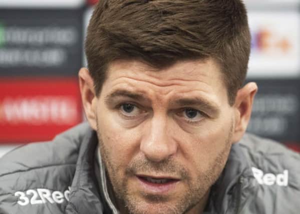 Steven Gerrard speaks to the press ahead of Rangers' Europa League tie with Young Boys. Picture: Craig Foy / SNS