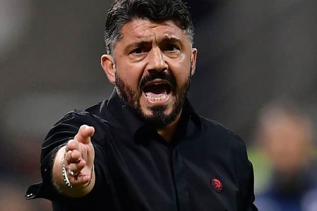 Former AC Milan coach Gennaro Gattuso has been named as the new Napoli boss. Picture: Marco Bertorello/AFP via Getty