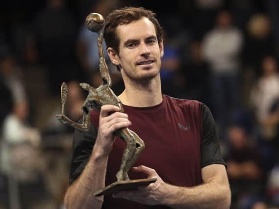 Sir Andy Murray after winning the European Open in Antwerp in October. Picture: AP/Francisco Seco