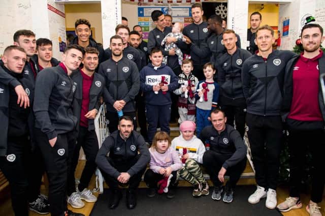 Sean Clare and the rest of the Hearts squad visited young patients at Edinburghs Royal Hospital for Sick Children. Picture: Ross Parker/SNS