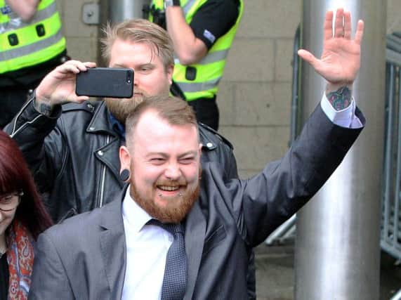 Mark Meechan leaves Airdrie Sheriff Court earlier this year