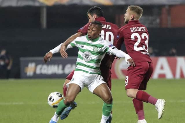 Karamoko Dembele in action for Celtic against CFR Cluj