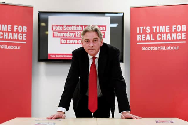 Richard Leonard during roundtable discussions with NHS staff at the start of this month. Picture: John Devlin