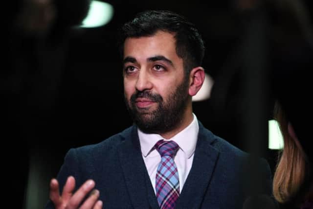 SNP's Humza Yousaf at the count in Glasgow.