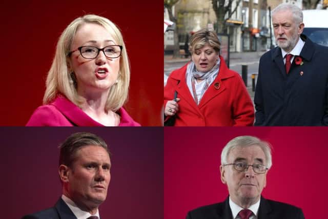 Several Labour MPs have been named as possible candidates, including (clockwise from left)  Rebecca Long-Bailey, Emily Thornberry (pictured with Jeremy Corbyn), John McDonnell and Keir Starmer. Pictures: PA and Getty Images