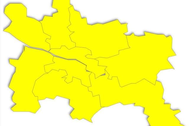 Glasgow: A sea of yellow in Glasgow as The SNP sweep the constituency map for Scotland's largest city.