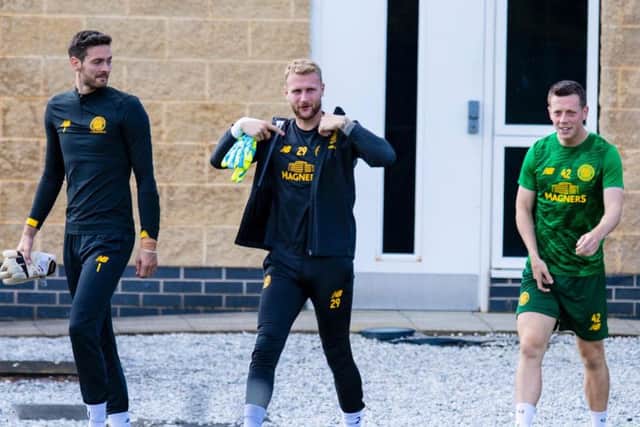 Craig Gordon, pictured during training at Lennoxtown, could depart Celtic in January