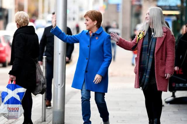 Nicola Sturgeon joined Amy Callaghan on her campaign trail. Picture: John Devlin