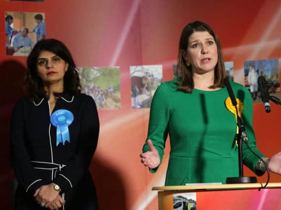 Liberal Democrat Leader Jo Swinson speaks after losing her East Dunbartonshire seat (Picture: David Cheskin/Getty Images)