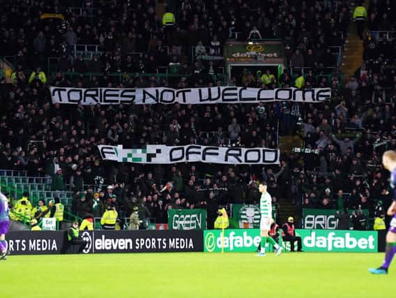 The Celtic fans make their feelings known