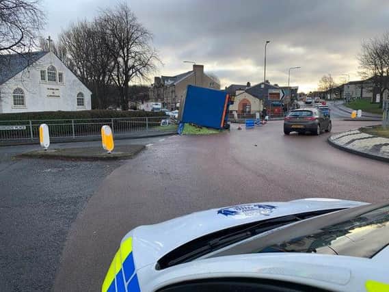 The vegetables spilled over the road in Rosyth.
